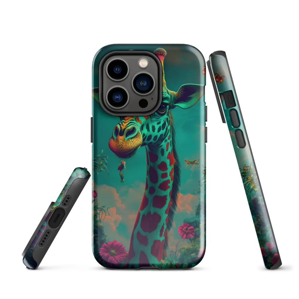 Whimsical Giraffe Among Blossoms