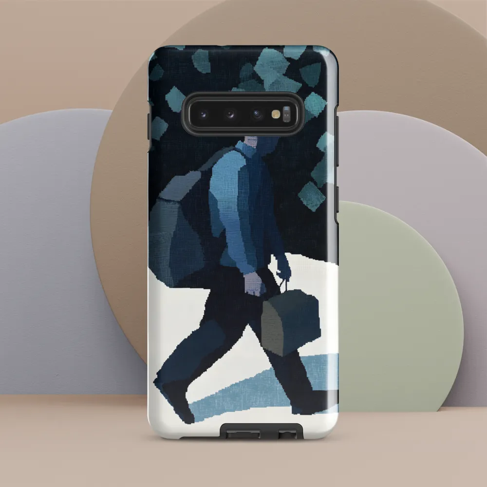 Urban Solitude: A Journey in Blue | Phone Case |  S10 Plus | Tough Case | Glossy