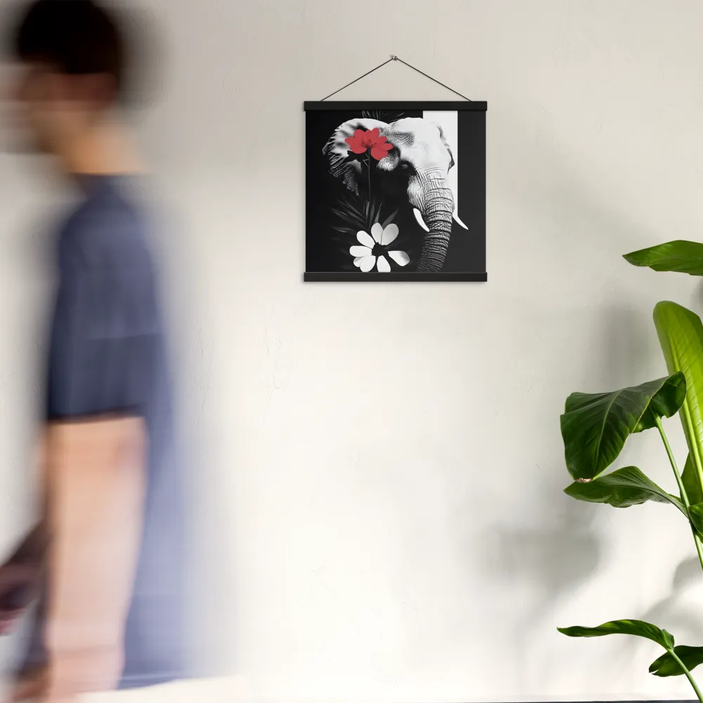 Elephant Harmony | Poster With Black Wood Hanger | 16″×16″
