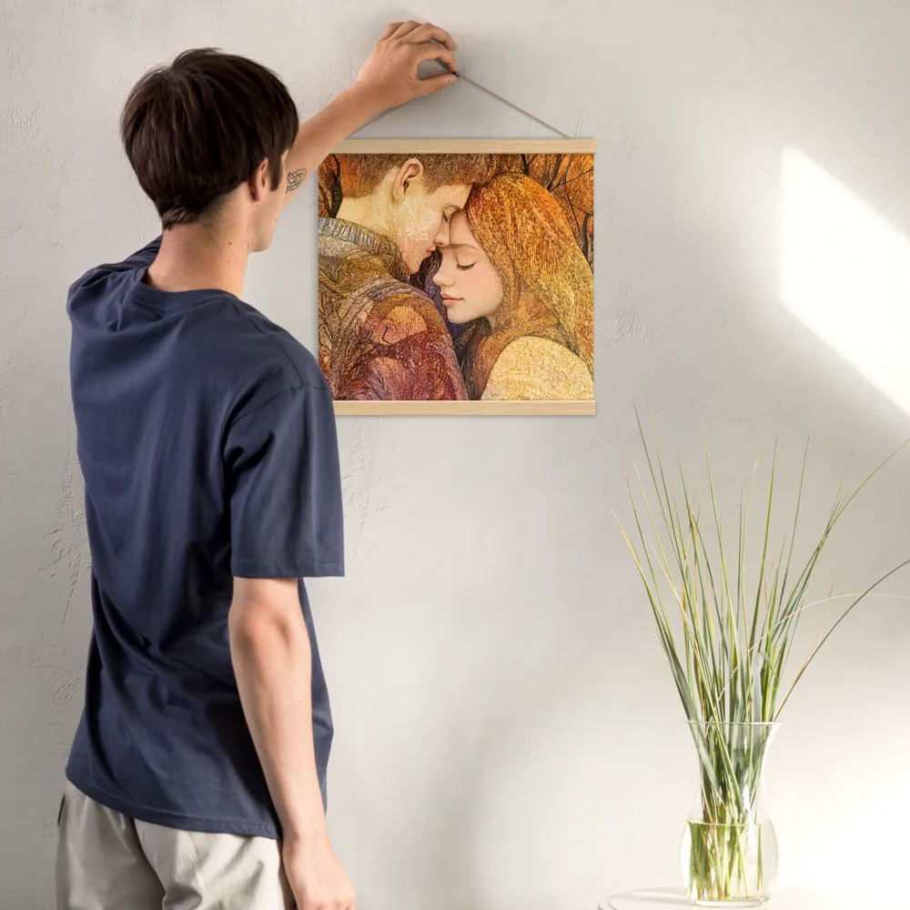 Embrace of Autumn | Poster With Oak Wood Hanger | 16″×16″