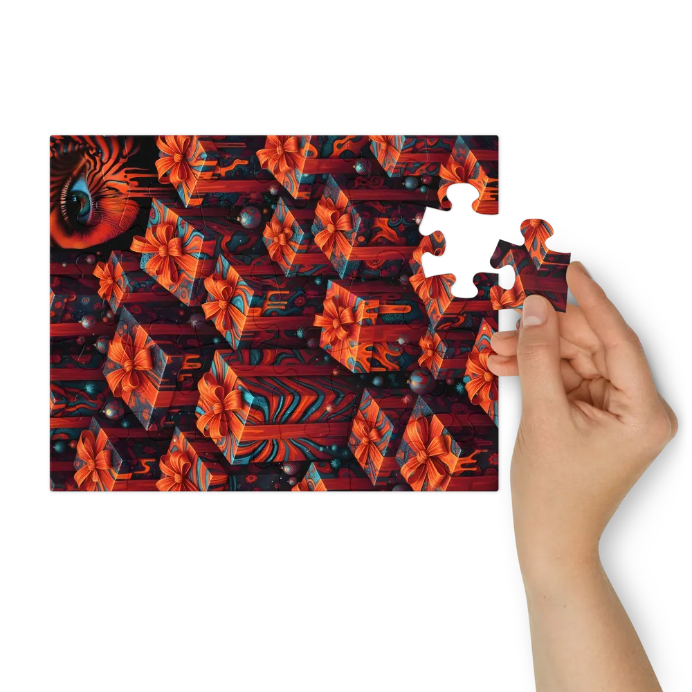 Marbled Giftscape 
 Jigsaw Puzzle in Tin Box