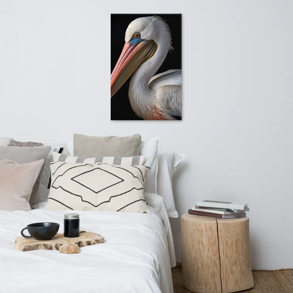 Elegance in White: The Pelican | Canvas | 24″×36″