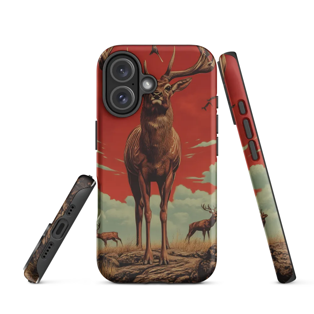 Majesty in Red: The Stalwart Stag | Phone Case