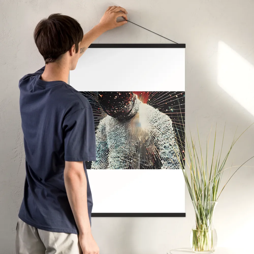 Ethereal Astronaut: A Journey Through the Cosmos | Poster With Black Wood Hanger | 24″×36″