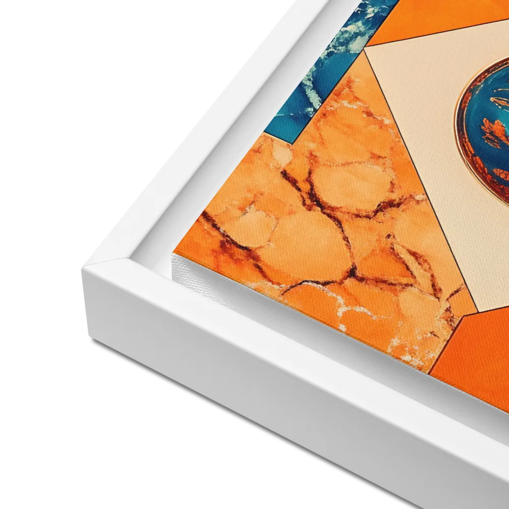 Harmonious Encounters: Abstract Geometry | Canvas with White Frame | 12″×16″