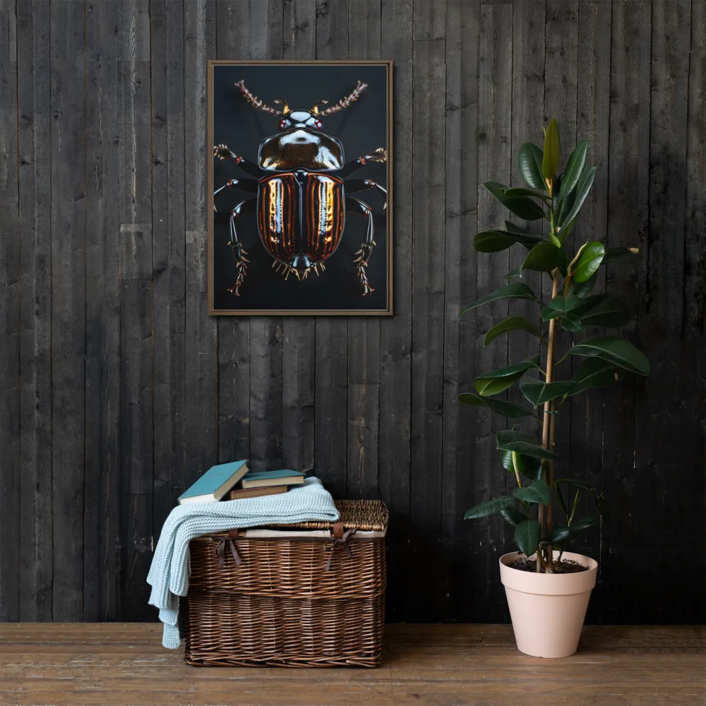 Luminous Insect Majesty | Canvas with Brown Frame | 20″×28″