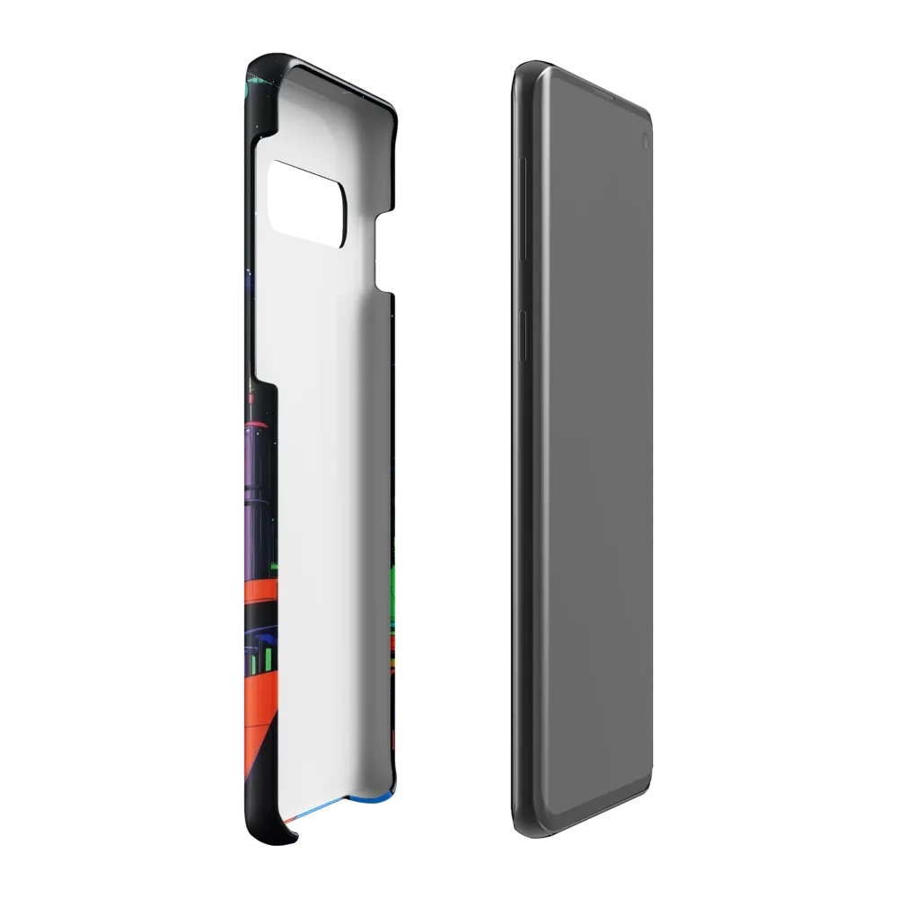 Neon Dreams: A Futuristic Cityscape | Phone Case |  S10 Plus | Snap Case | Glossy