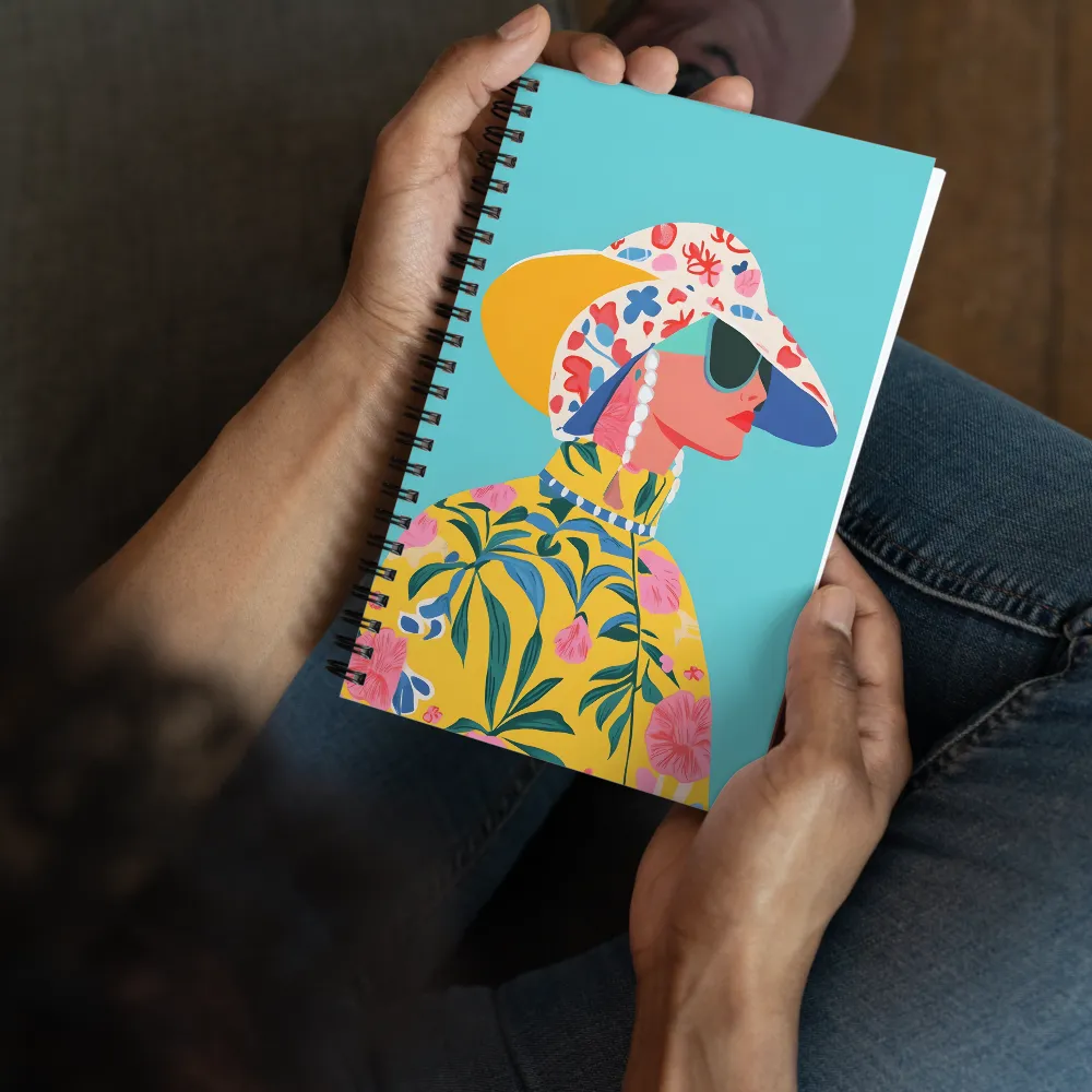 Tropical Confidence: A Fashion Portrait | Spiral Notebook