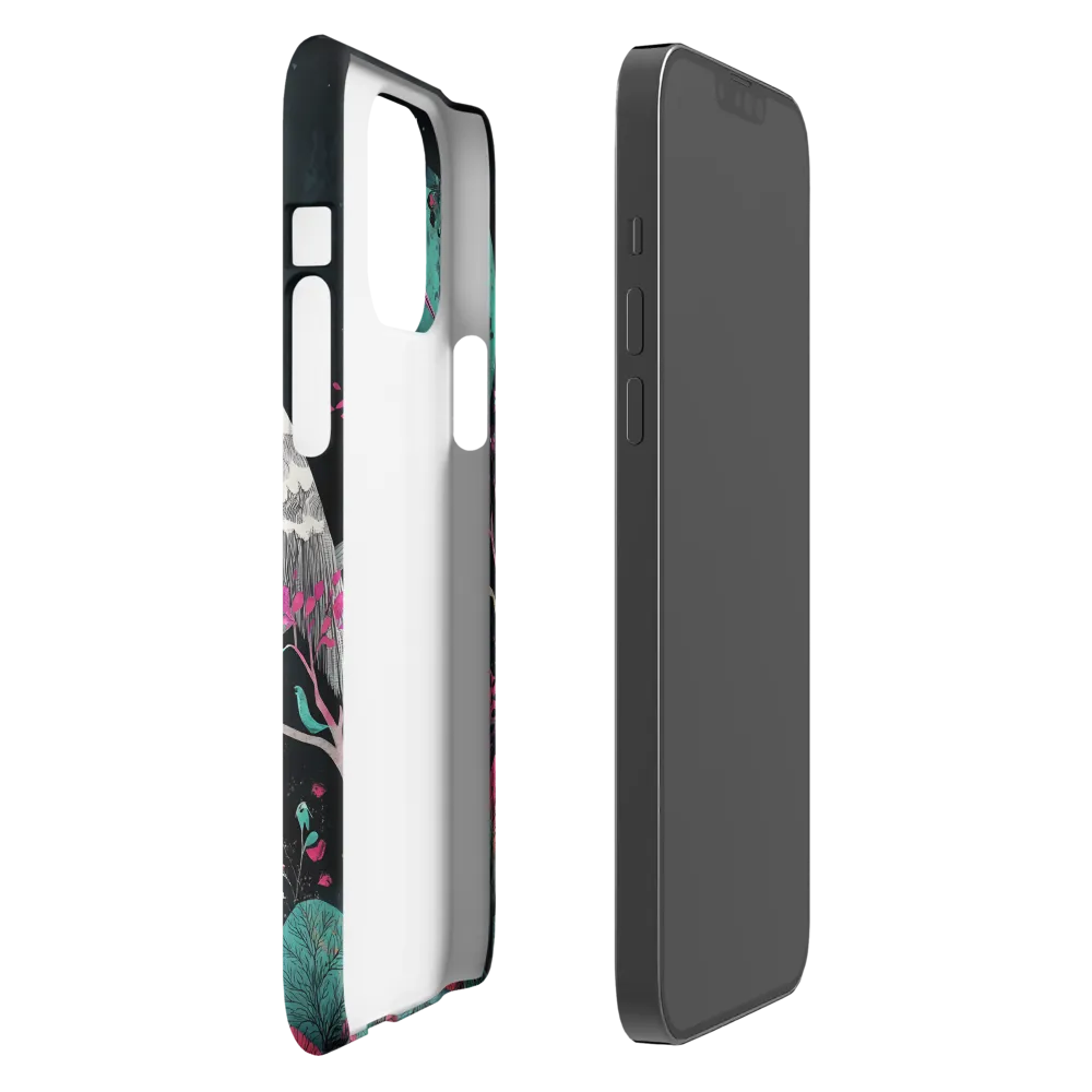 Ethereal Presence: Heron in a Floral Dreamscape | Phone Case |  13 Pro Max | Snap Case | Matte