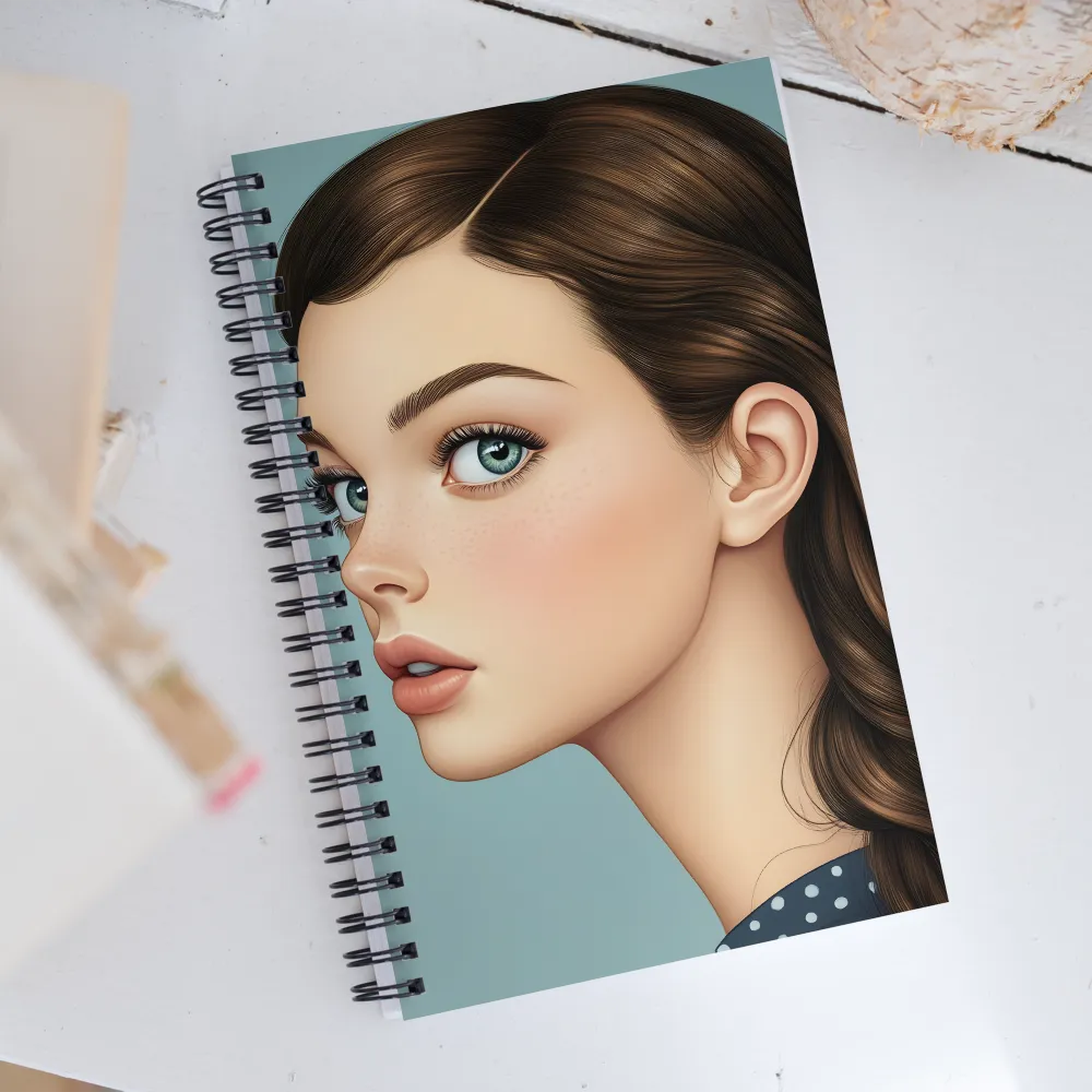 Captivating Gaze: A Modern Portrait | Spiral Notebook