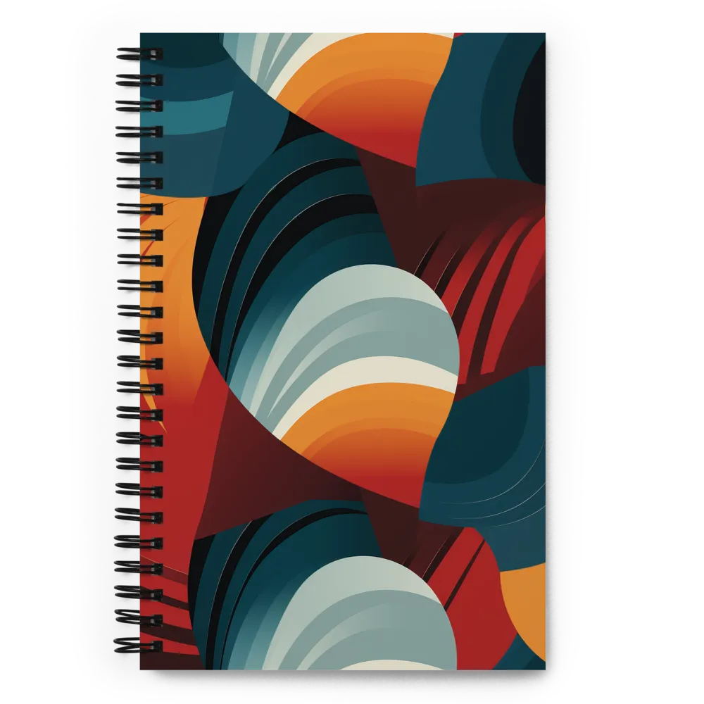 Dynamic Abstractions: A Dance of Forms and Colors | Spiral Notebook