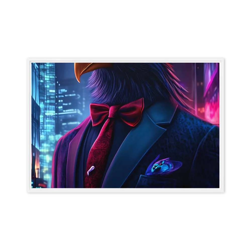 The Dapper Avian | Canvas with White Frame | 24″×36″