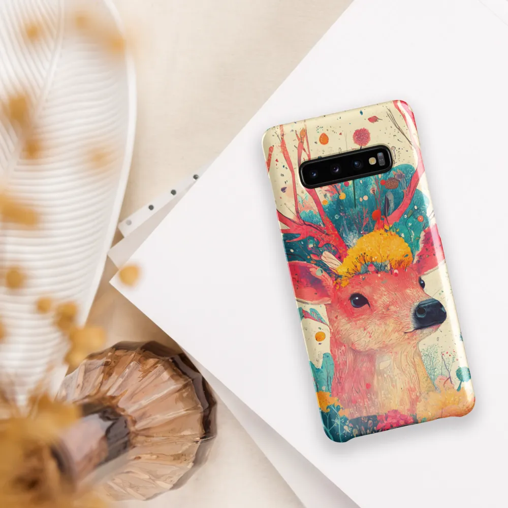 Whimsical Harmony: A Deer in Bloom | Phone Case |  S10 Plus | Snap Case | Glossy