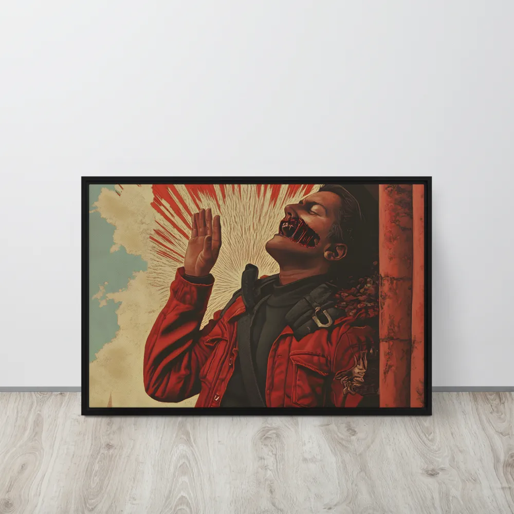 Defiant Echoes of Ruin | Canvas with Black Frame | 20″×30″