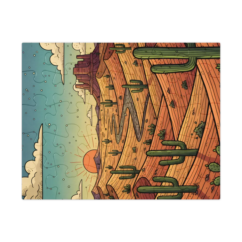 Saguaro Sunset 
 Jigsaw Puzzle in Tin Box