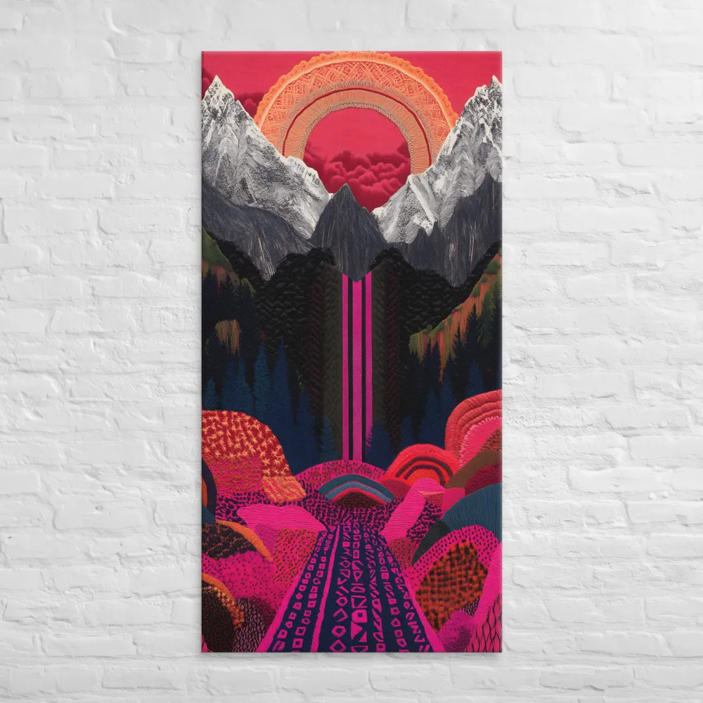 Ethereal Cascade: A Surreal Landscape | Canvas | 30″×60″