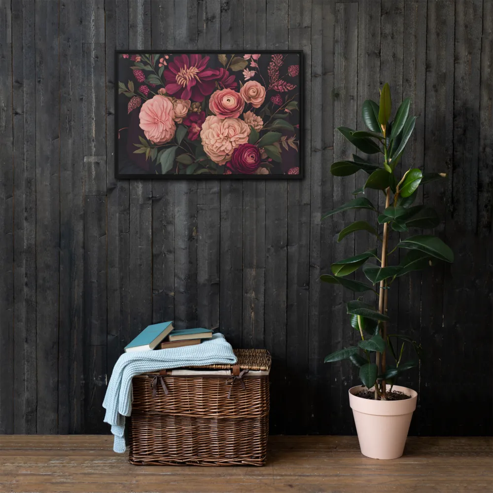 Botanical Elegance | Canvas with Black Frame | 20″×30″