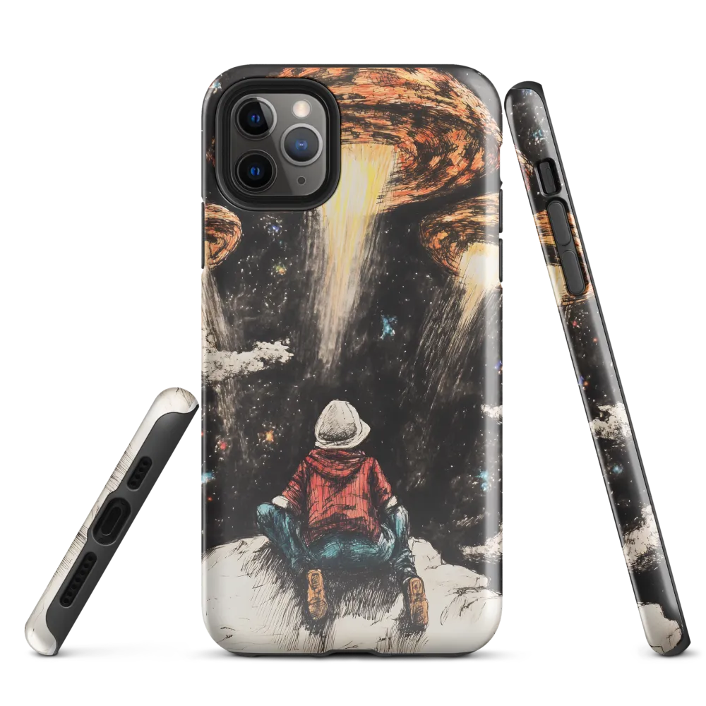 Gazing into the Unknown: A Child's Wonder in Space | Phone Case |  11 Pro Max | Tough Case | Glossy