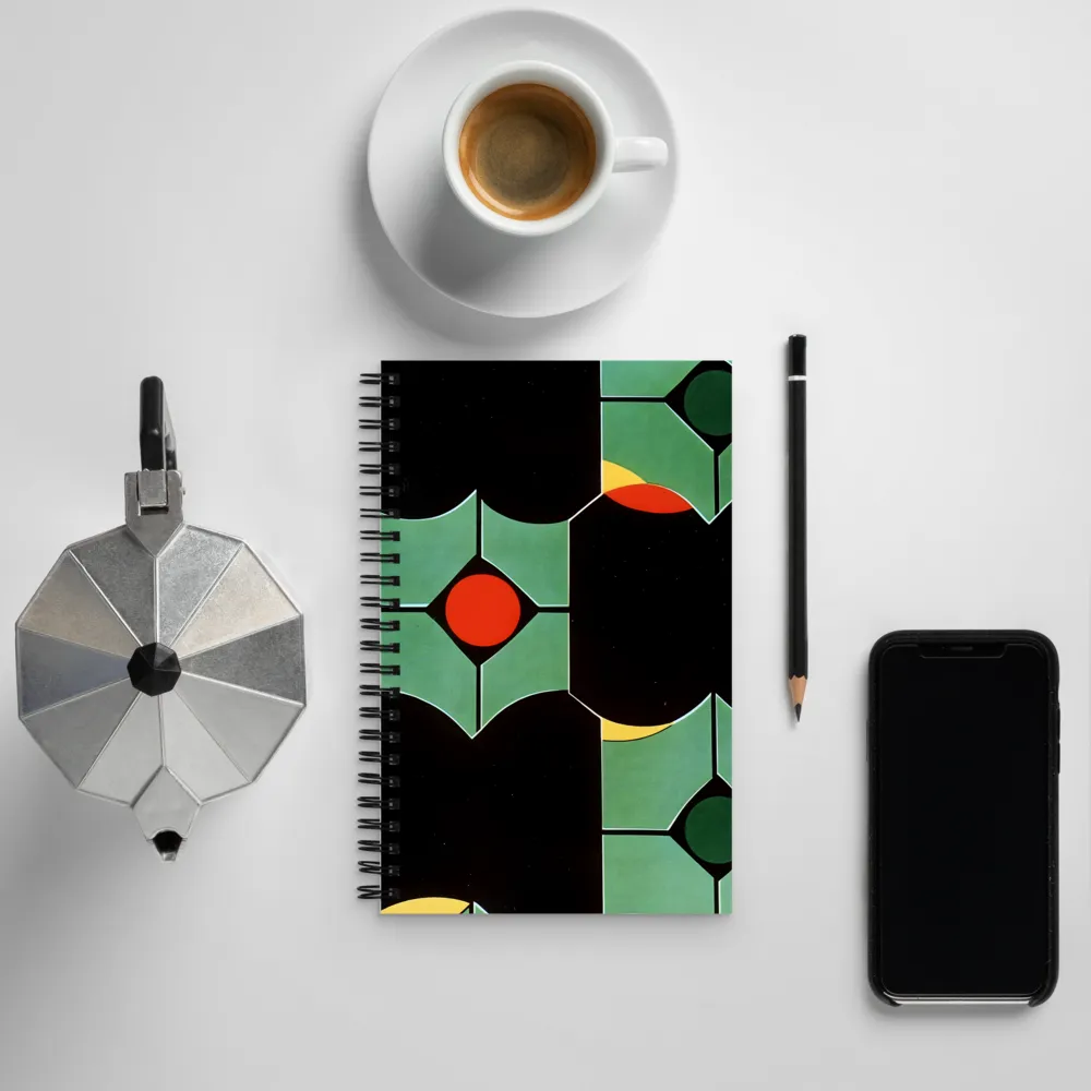 Dynamic Geometric Harmony | Spiral Notebook