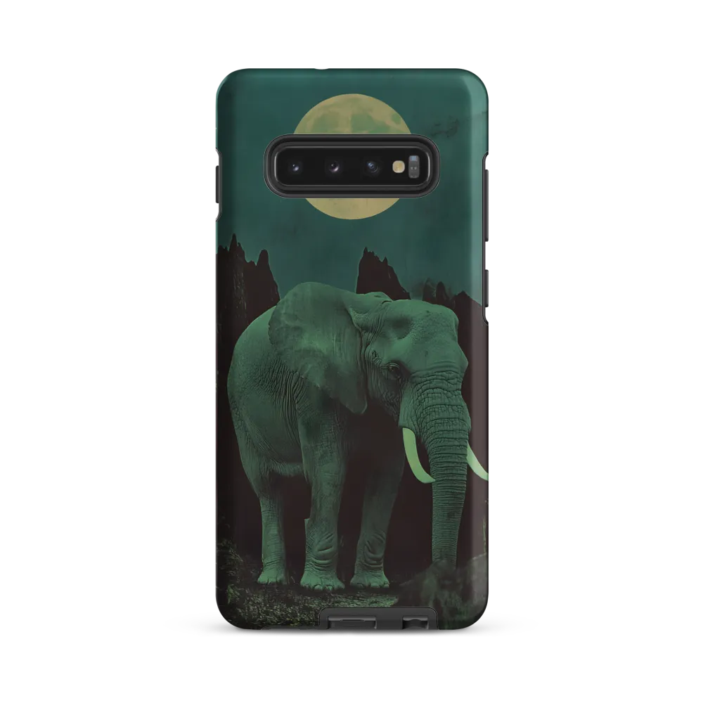 Ethereal Presence: Elephant Under a Full Moon