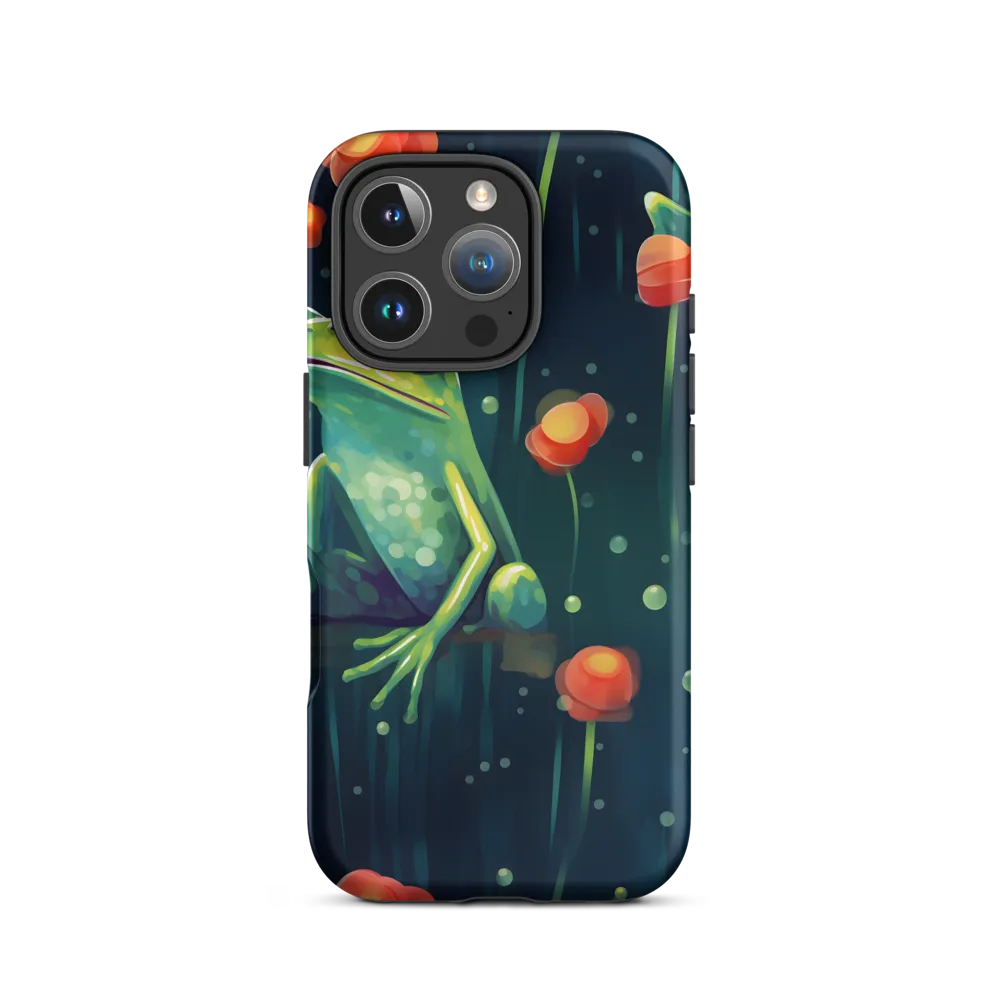 Playful Frogs in a Lush Pond