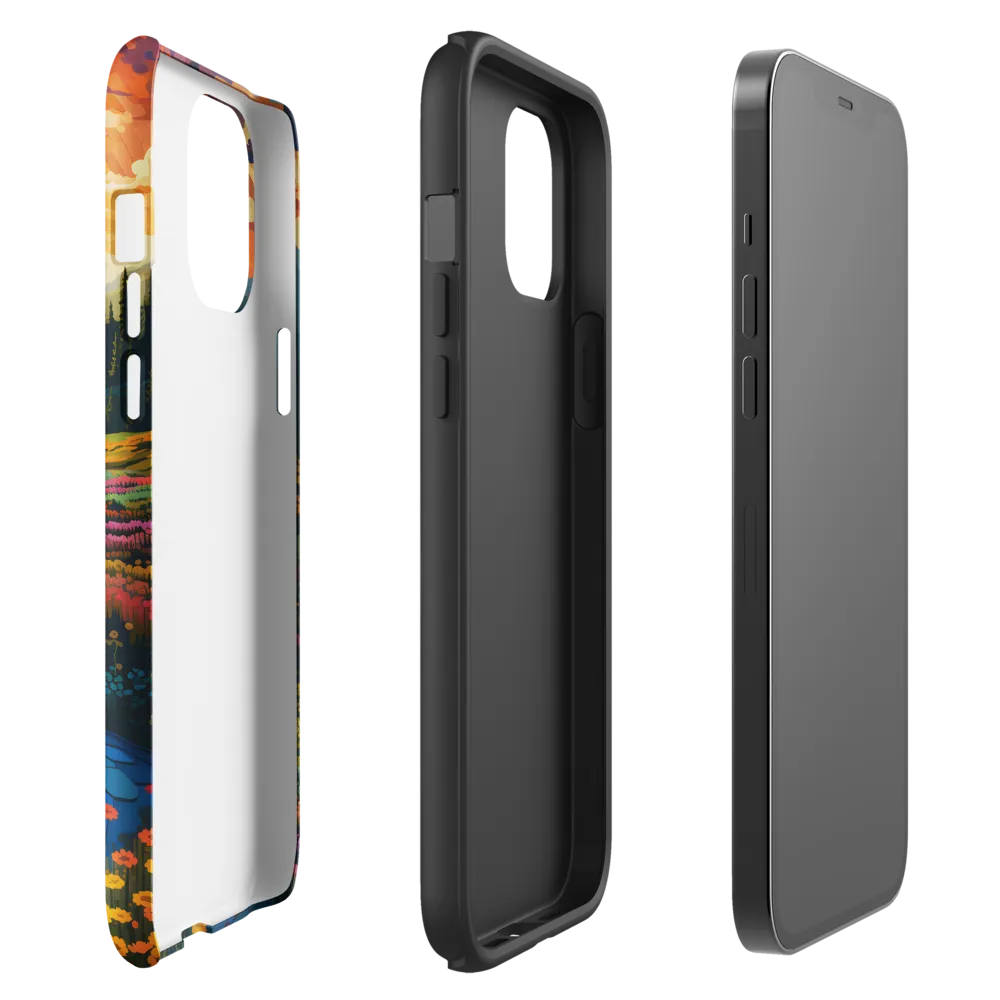 Serenity in Sunset: A Winding River's Embrace | Phone Case |  12 Pro Max | Tough Case | Glossy