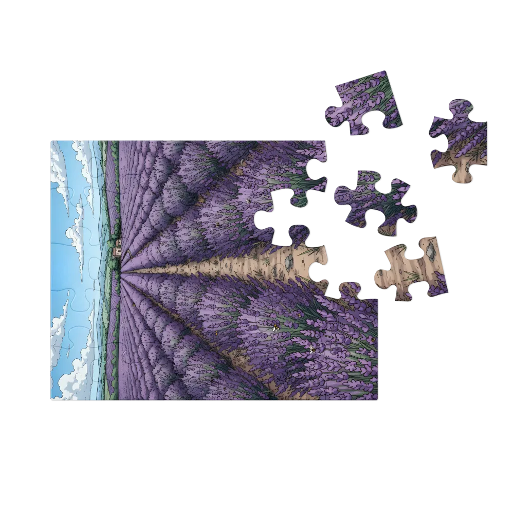 Lavender Rows 
 Jigsaw Puzzle in Tin Box