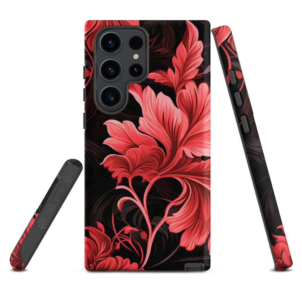 Tropical Elegance in Red | Phone Case |  S23 Ultra | Tough Case | Matte