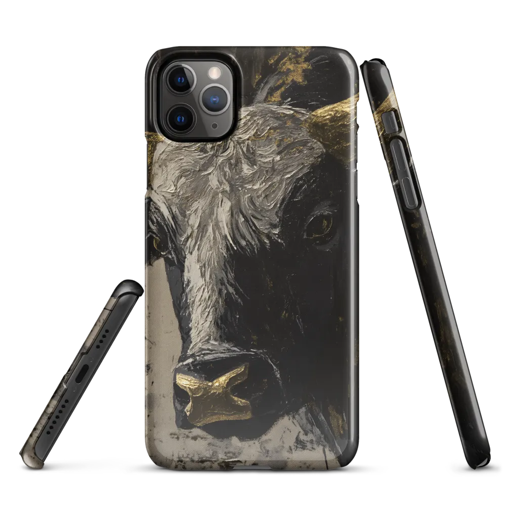 Majestic Bull: The Power in Black and Gold | Phone Case |  11 Pro Max | Snap Case | Glossy