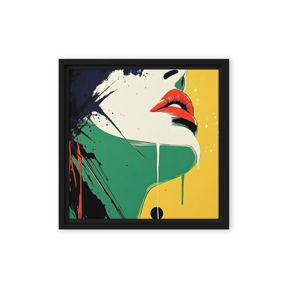 Bold Reflections: A Pop Art Portrait | Canvas with Black Frame | 12″×12″