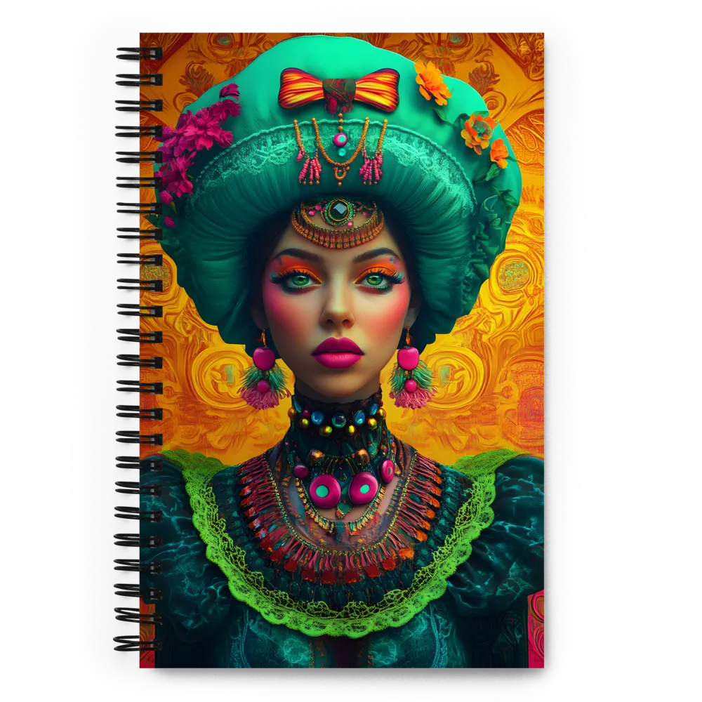 Feminine Elegance in Surreal Splendor | Spiral Notebook