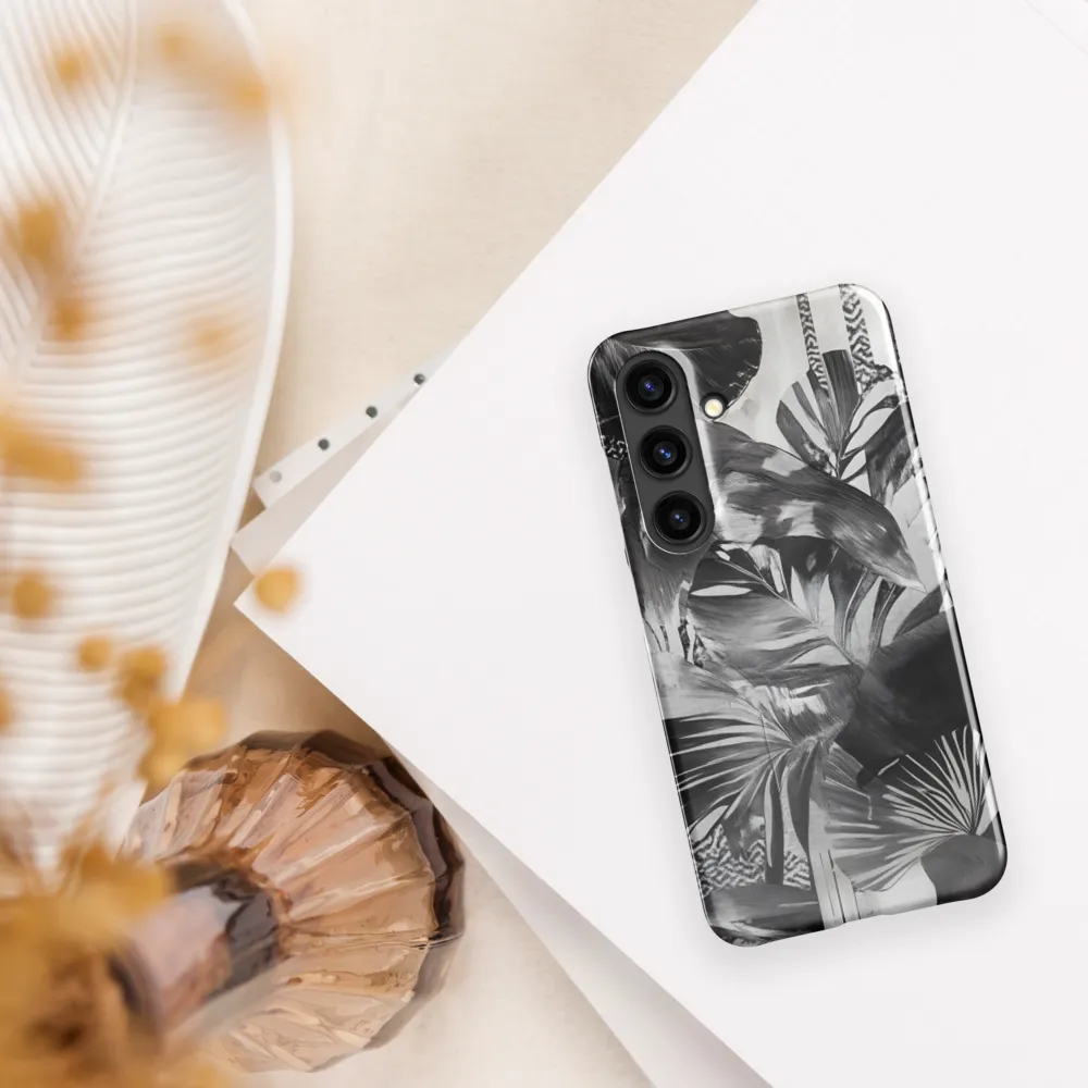 Monochrome Serenity in Tropical Foliage