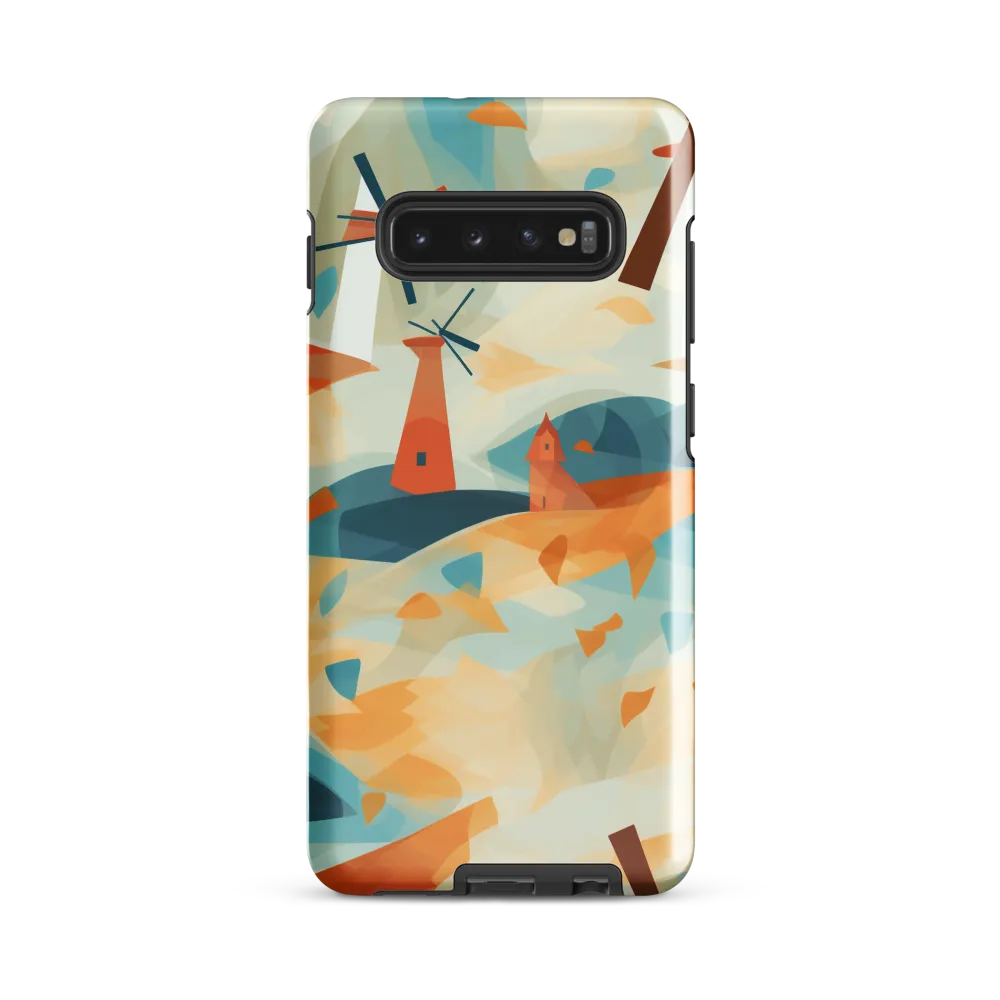 Whimsical Windmills in a Tranquil Landscape | Phone Case |  S10 Plus | Tough Case | Glossy