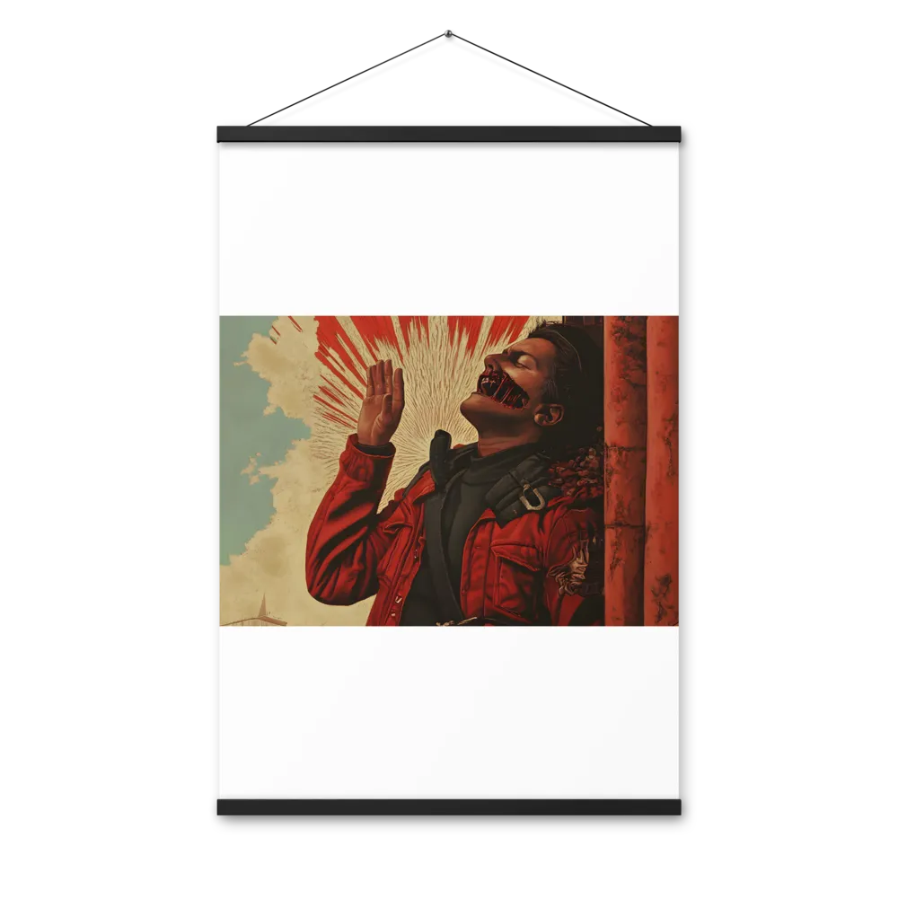 Defiant Echoes of Ruin | Poster With Black Wood Hanger | 24″×36″