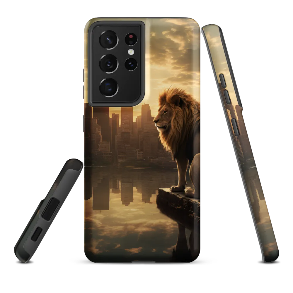 The Lion's Gaze Over the Urban Symphony