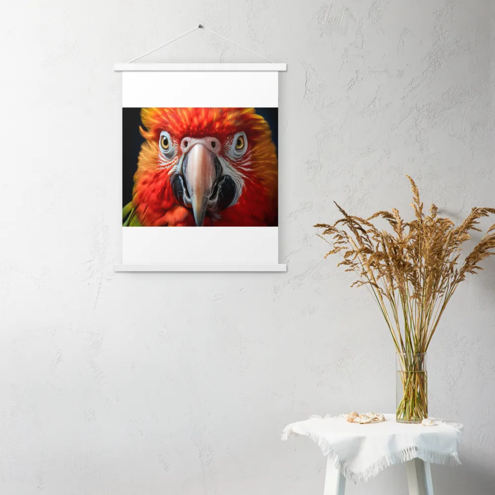 The Fiery Gaze of the Parrot | Poster With White Wood Hanger | 18″×24″