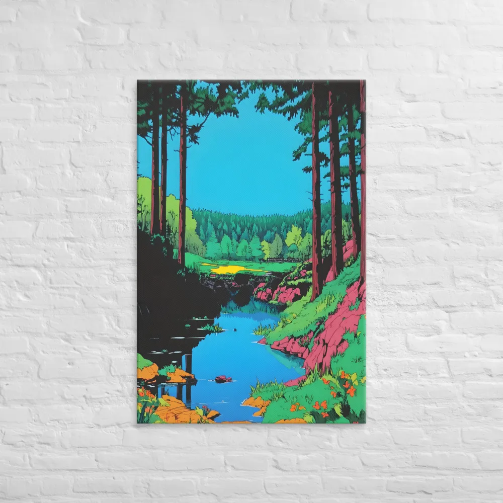 Tranquil Reflections: A Vibrant Landscape | Canvas | 32″×48″