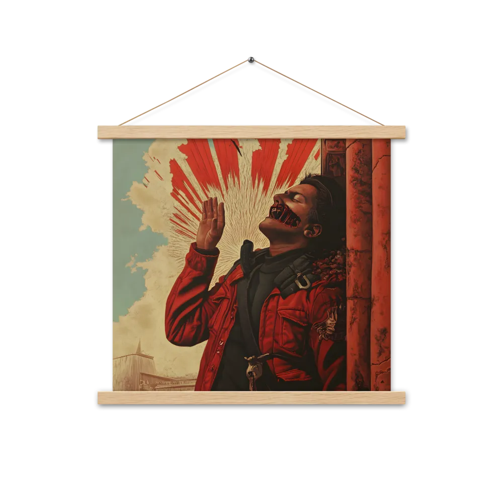 Defiant Echoes of Ruin | Poster With Oak Wood Hanger | 18″×18″