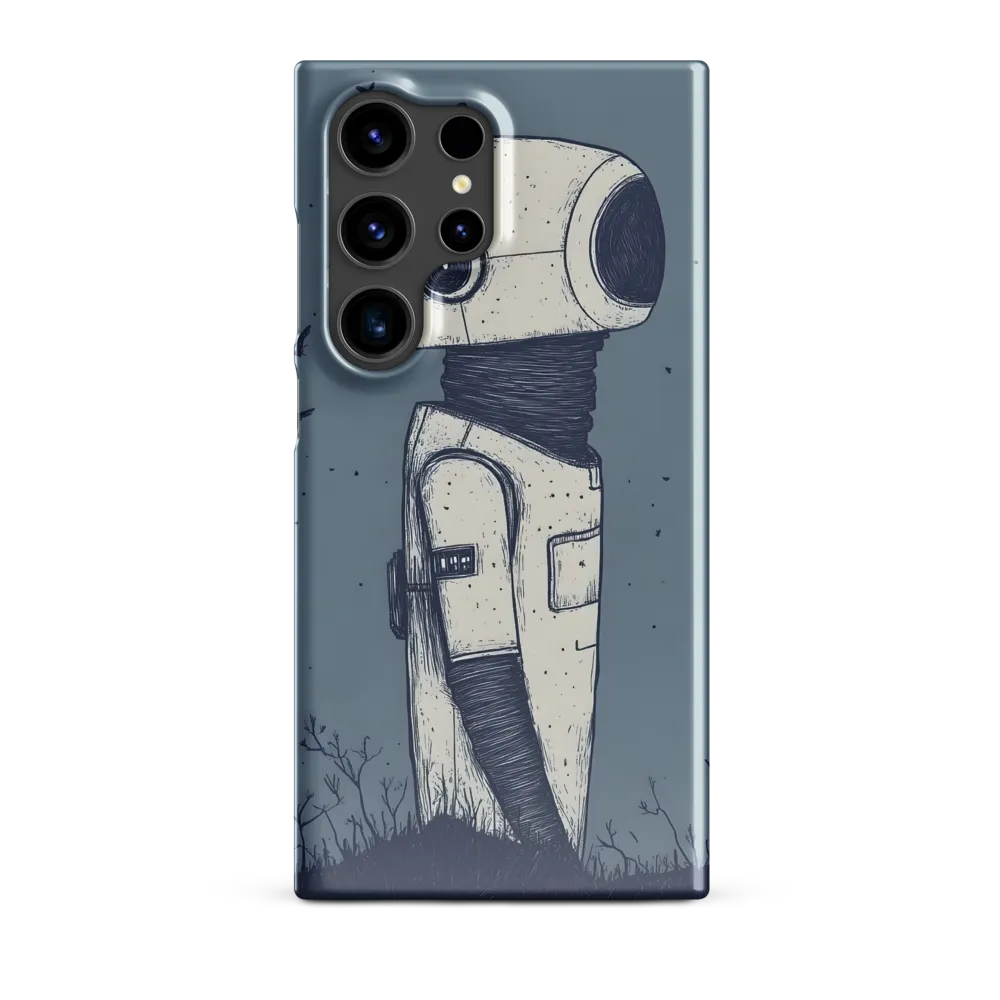 Contemplative Robot in a Barren Landscape | Phone Case |  S24 Ultra | Snap Case | Glossy