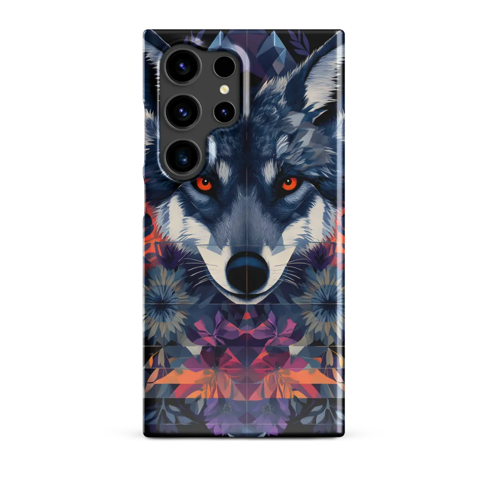 Mystical Wolf Amidst Floral Geometry