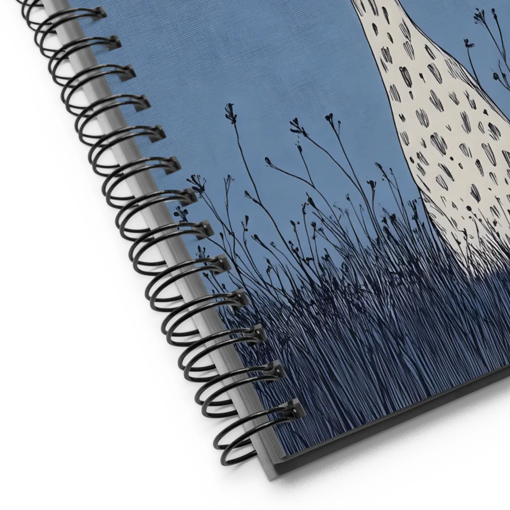 Whimsical Giraffe in Blue | Spiral Notebook