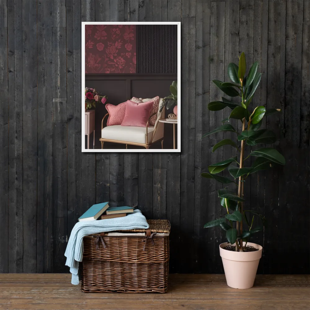 Elegance in Contrast: A Modern Interior Design | Canvas with White Frame | 24″×32″
