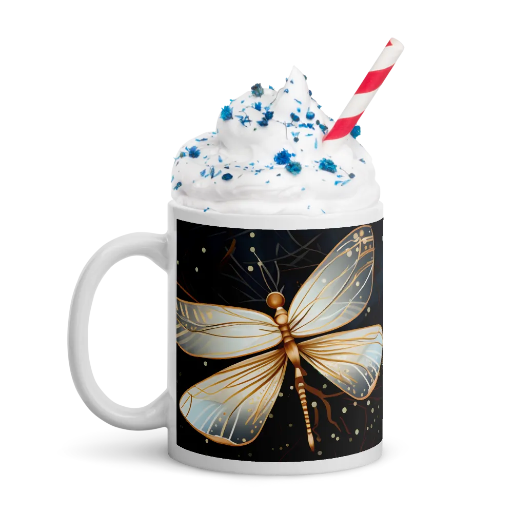 Ethereal Dance: Dragonflies in a Midnight Garden | Mugs | Multiple Sizes & Colors