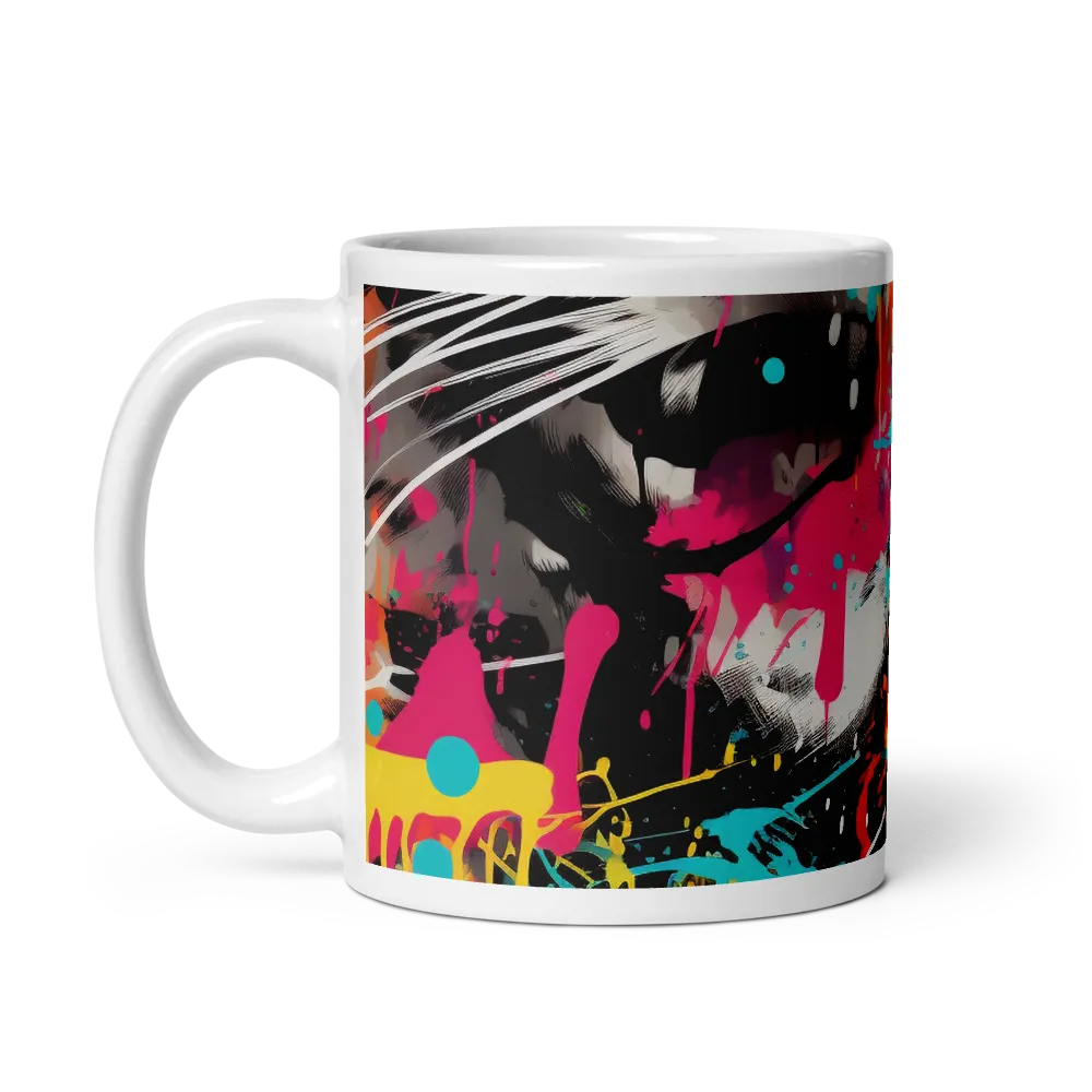 Fierce Fusion: Tiger and Lion in Graffiti | Mug with White inside | 11 oz