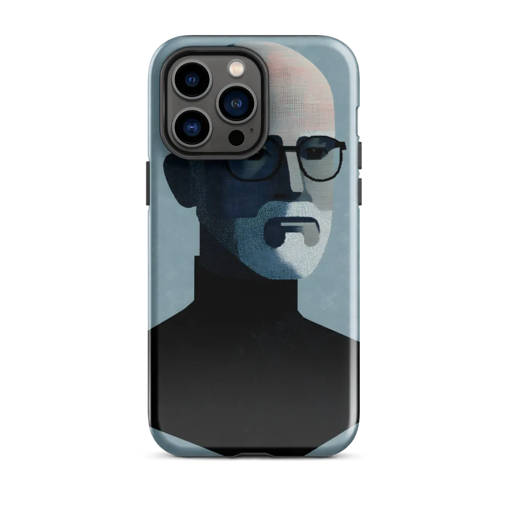 Minimalist Portrait of a Modern Man | Phone Case |  14 Pro Max | Tough Case | Glossy