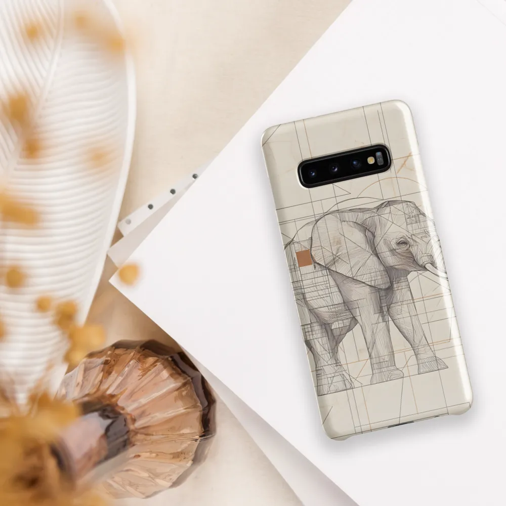 Geometric Elegance: The Steel Elephant | Phone Case |  S10 Plus | Snap Case | Glossy