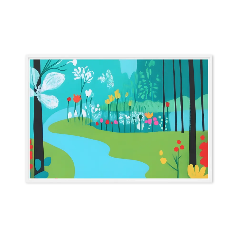 Whispers of Spring: A Colorful Retreat | Canvas with White Frame | 20″×30″