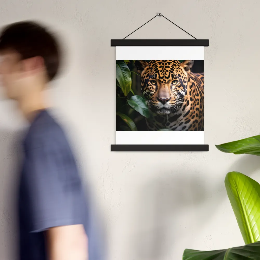 The Intensity of Nature: A Jaguar’s Gaze | Poster With Black Wood Hanger | 11″×14″