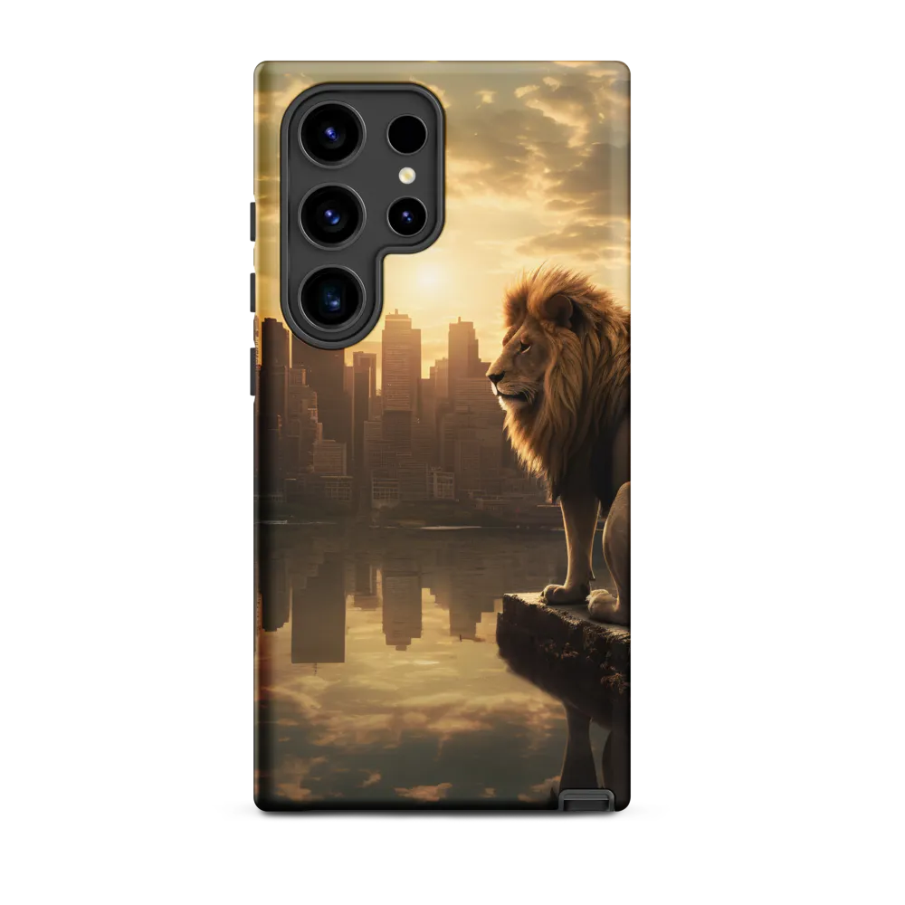 The Lion's Gaze Over the Urban Symphony