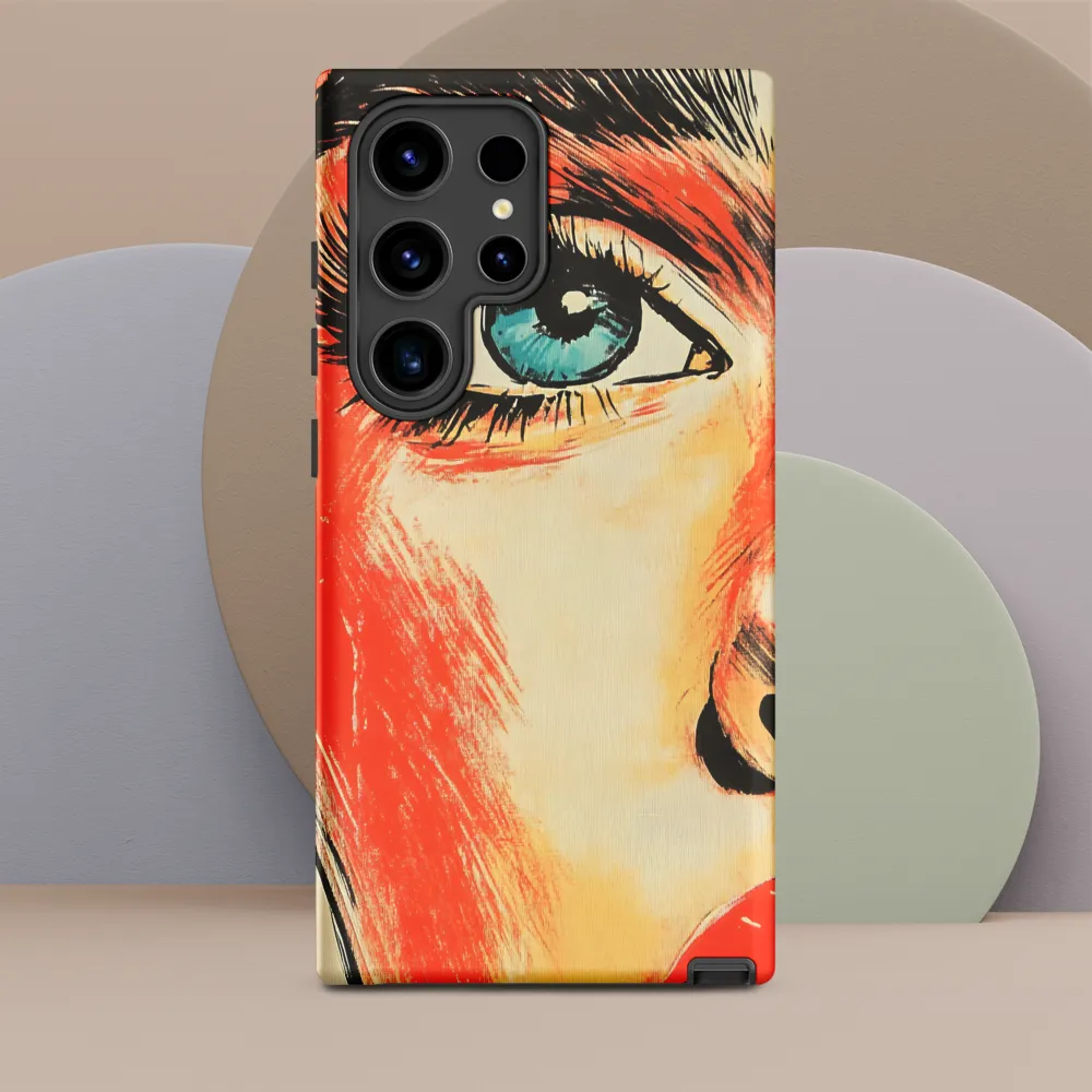 Intense Gaze: A Pop Art Portrait | Phone Case |  S24 Ultra | Tough Case | Matte